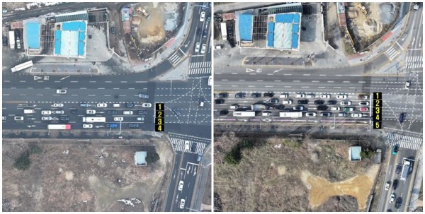 3-2. 등기소 앞 사거리 교통체계 개선(왼쪽 개선 전, 오른쪽 개선 후).jpg