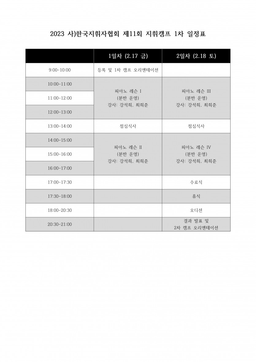 한국지휘자협회 / 지휘캠프